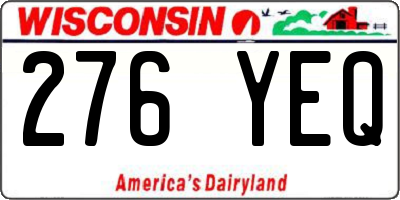 WI license plate 276YEQ