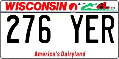 WI license plate 276YER