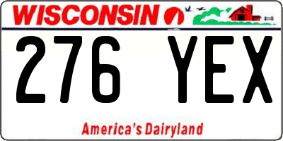 WI license plate 276YEX