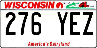 WI license plate 276YEZ