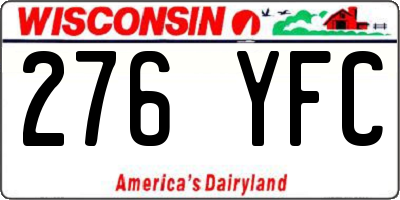WI license plate 276YFC