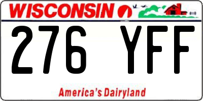 WI license plate 276YFF