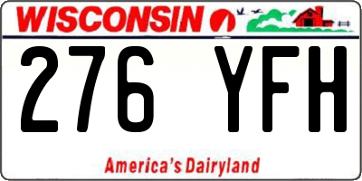 WI license plate 276YFH