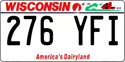 WI license plate 276YFI