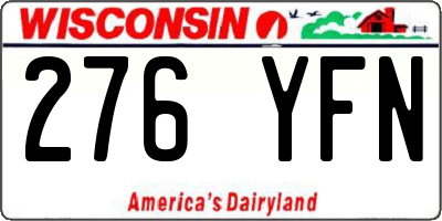 WI license plate 276YFN