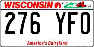 WI license plate 276YFO