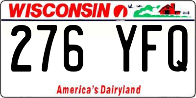WI license plate 276YFQ