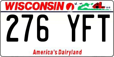 WI license plate 276YFT