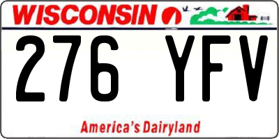 WI license plate 276YFV