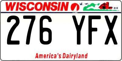 WI license plate 276YFX