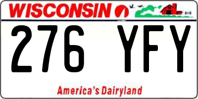 WI license plate 276YFY
