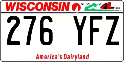 WI license plate 276YFZ