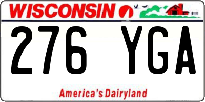 WI license plate 276YGA