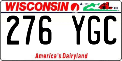 WI license plate 276YGC