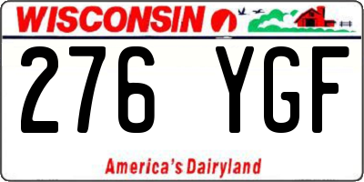 WI license plate 276YGF