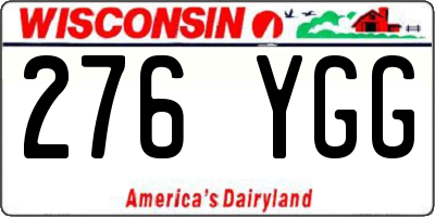 WI license plate 276YGG