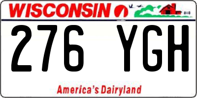 WI license plate 276YGH