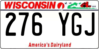 WI license plate 276YGJ