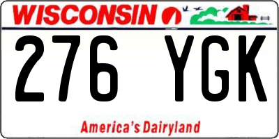 WI license plate 276YGK