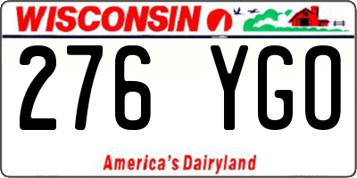 WI license plate 276YGO