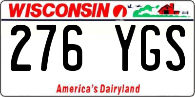 WI license plate 276YGS