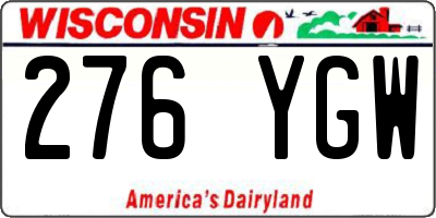 WI license plate 276YGW