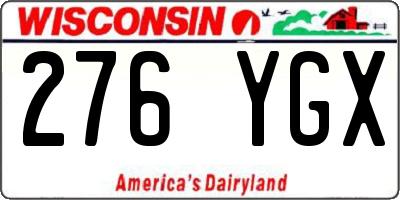 WI license plate 276YGX