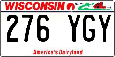 WI license plate 276YGY
