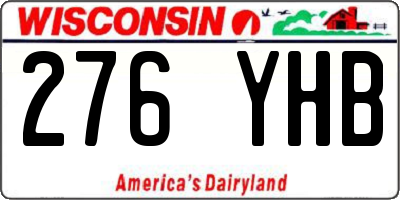 WI license plate 276YHB