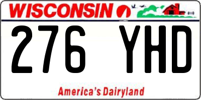 WI license plate 276YHD