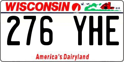 WI license plate 276YHE
