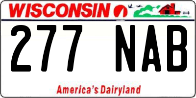 WI license plate 277NAB