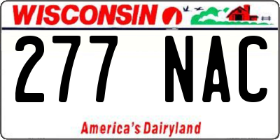 WI license plate 277NAC