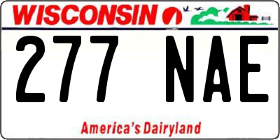 WI license plate 277NAE