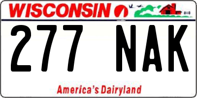 WI license plate 277NAK