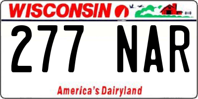 WI license plate 277NAR