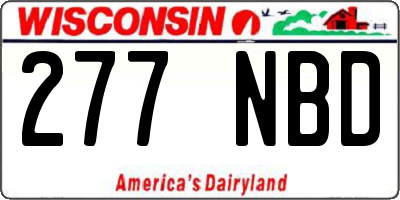 WI license plate 277NBD