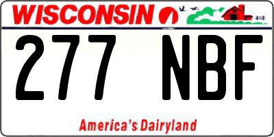 WI license plate 277NBF