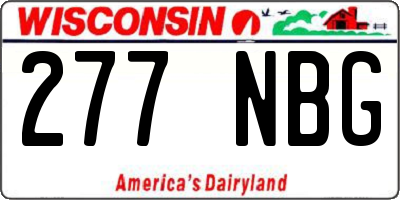 WI license plate 277NBG