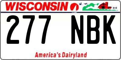 WI license plate 277NBK