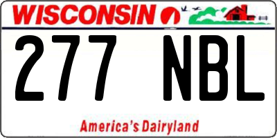 WI license plate 277NBL