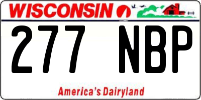WI license plate 277NBP