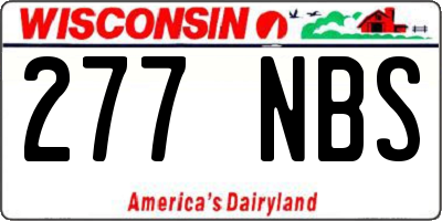 WI license plate 277NBS