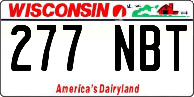WI license plate 277NBT