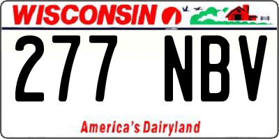 WI license plate 277NBV