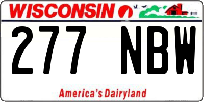 WI license plate 277NBW