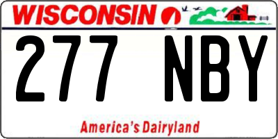 WI license plate 277NBY