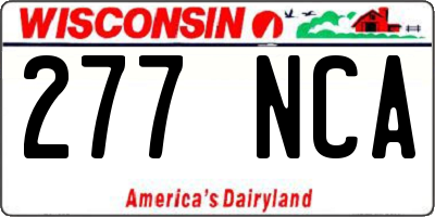 WI license plate 277NCA