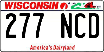 WI license plate 277NCD