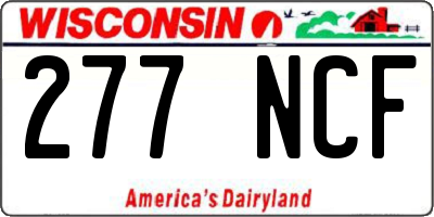 WI license plate 277NCF